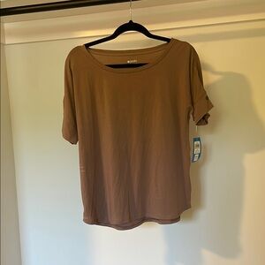 Elegant Brown Short Sleeve Women's Tee